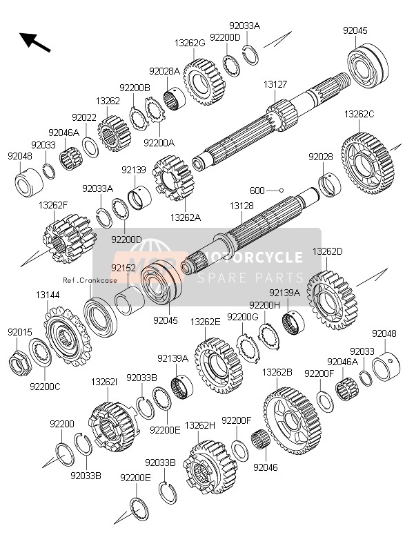 Kawasaki Z1000SX 2016 Transmisión para un 2016 Kawasaki Z1000SX