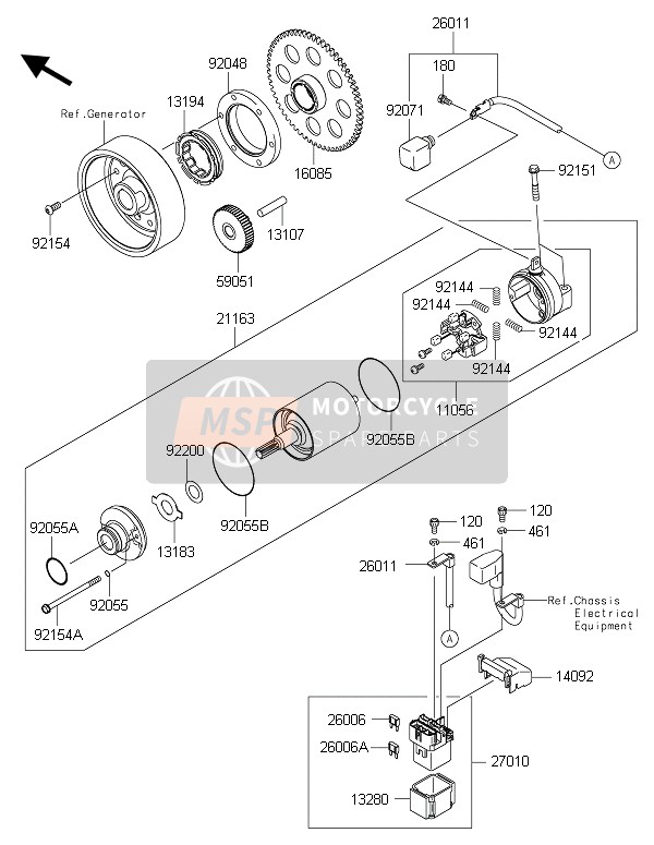 Kawasaki Z1000SX 2016 Starter Motor for a 2016 Kawasaki Z1000SX