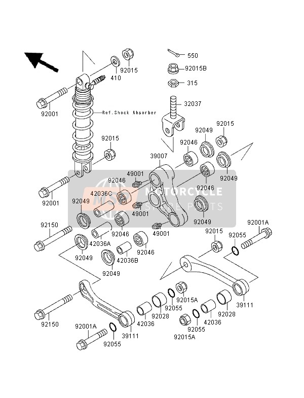 Kawasaki ZXR400 1995 Suspensión para un 1995 Kawasaki ZXR400