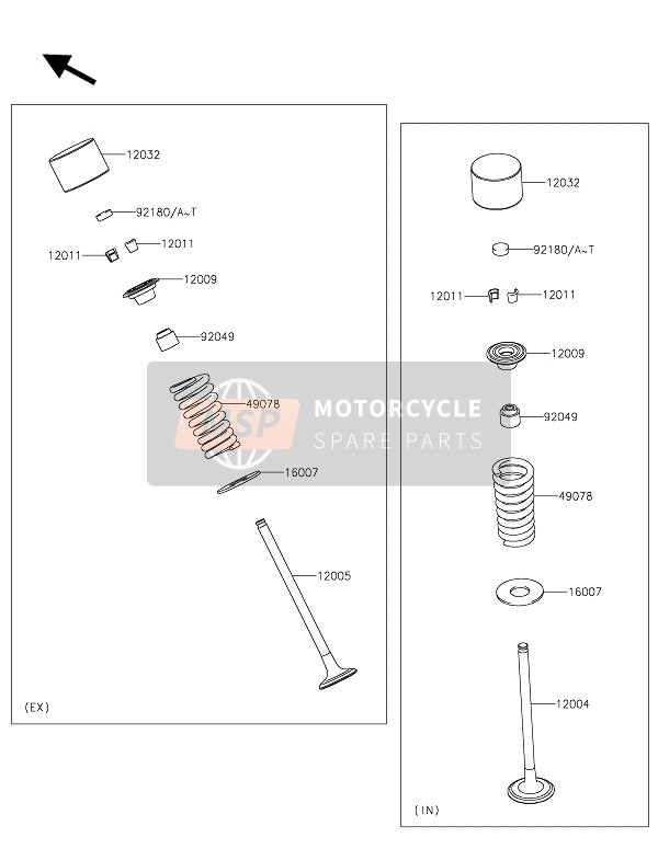 Kawasaki Z300 2015 VENTIL(E) für ein 2015 Kawasaki Z300