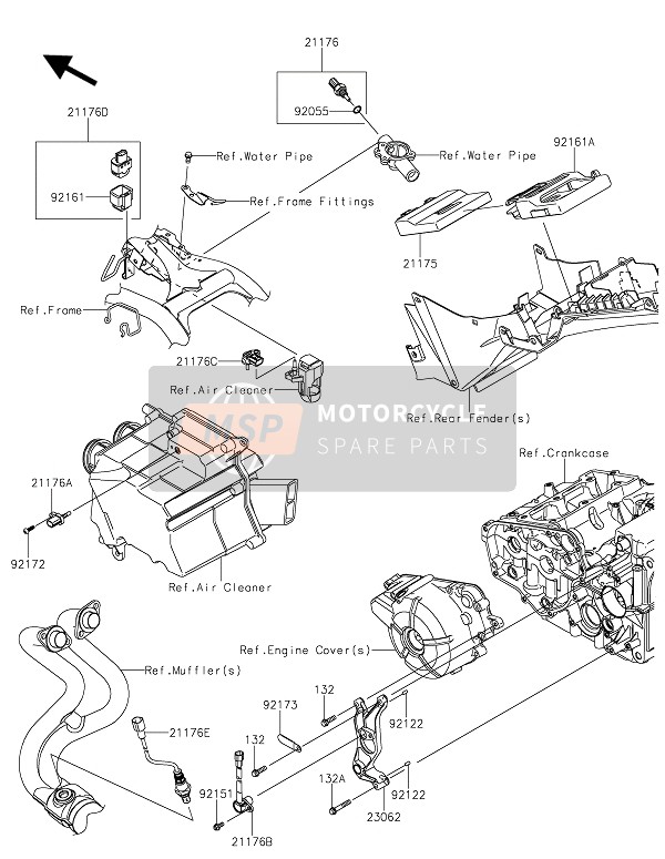 Kawasaki Z300 2015 KRAFTSTOFFEINSPRITZUNG für ein 2015 Kawasaki Z300