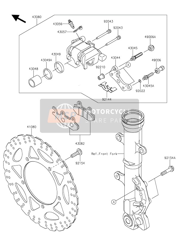 Kawasaki Z300 2015 Front Brake for a 2015 Kawasaki Z300