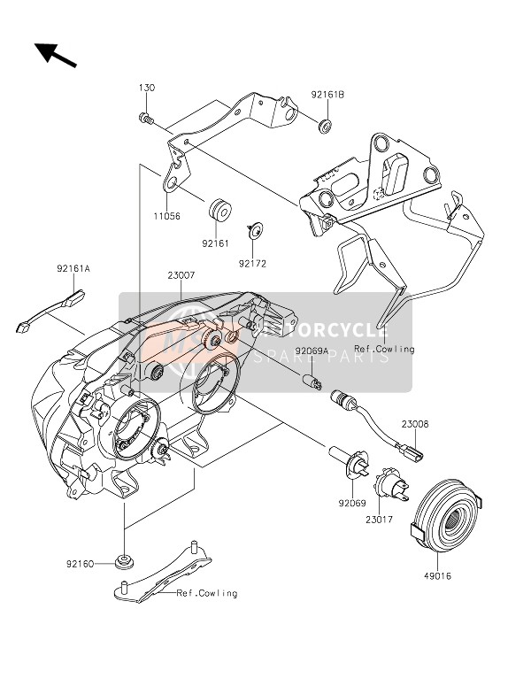 Kawasaki Z300 2015 Faro(S) para un 2015 Kawasaki Z300