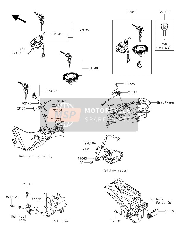 Kawasaki Z300 2015 ZÜNDSCHALTER für ein 2015 Kawasaki Z300