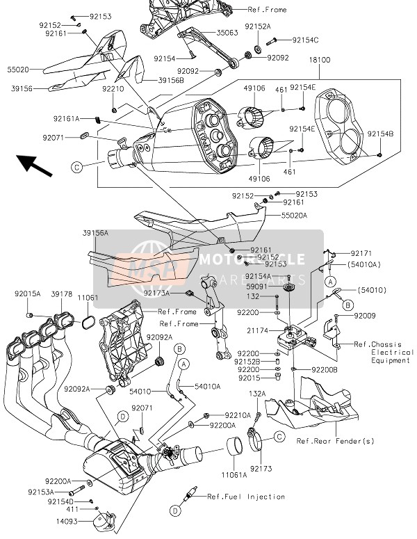 Kawasaki NINJA H2 2015 Muffler(S) for a 2015 Kawasaki NINJA H2