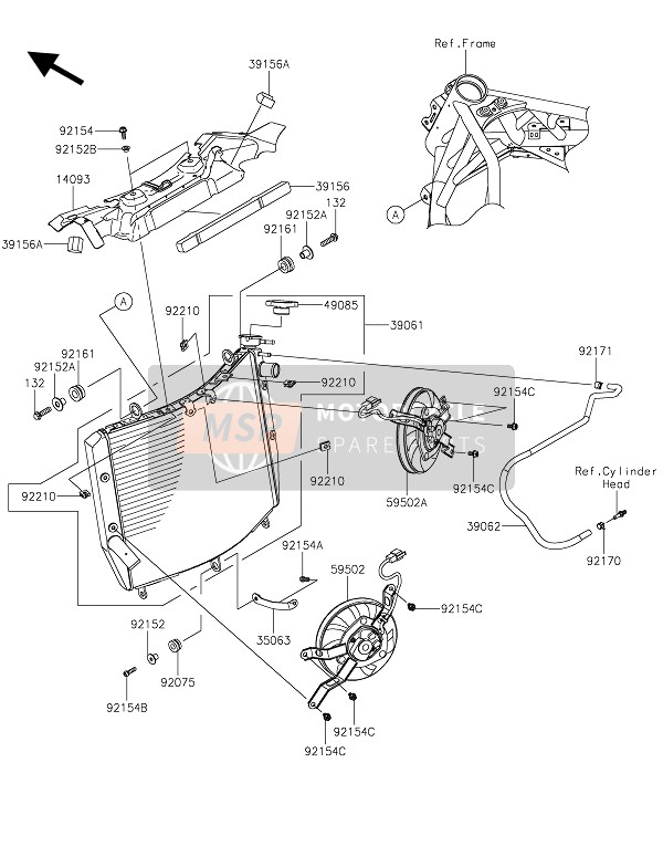 Kawasaki NINJA H2 2015 Termosifone per un 2015 Kawasaki NINJA H2