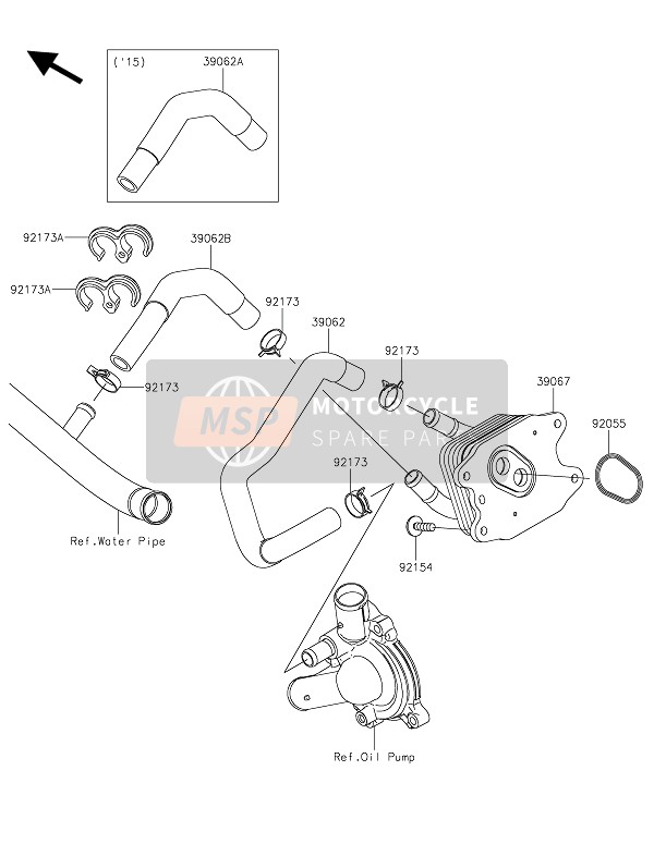 Kawasaki NINJA H2 2015 Refroidisseur d'huile pour un 2015 Kawasaki NINJA H2