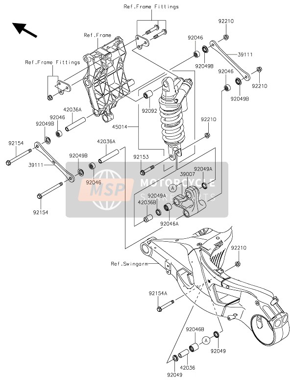 Kawasaki NINJA H2 2015 Sospensione & Ammortizzatore per un 2015 Kawasaki NINJA H2