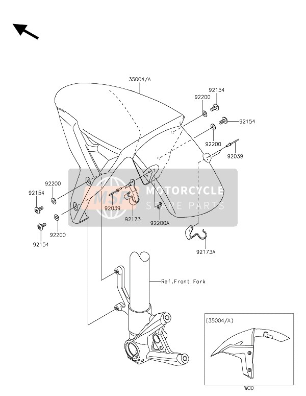 Kawasaki NINJA H2 2015 Front Fender(S) for a 2015 Kawasaki NINJA H2