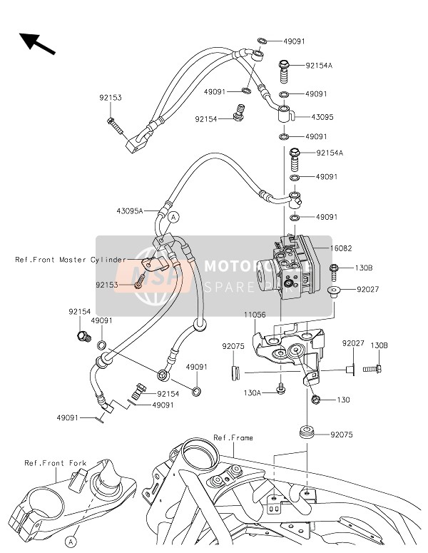 Kawasaki NINJA H2 2015 Brake Piping for a 2015 Kawasaki NINJA H2