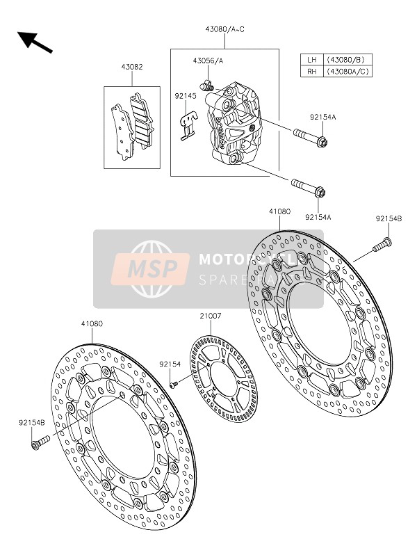 43080018551J, CALIPER-SUB-ASSY,Rh,Gray, Kawasaki, 0