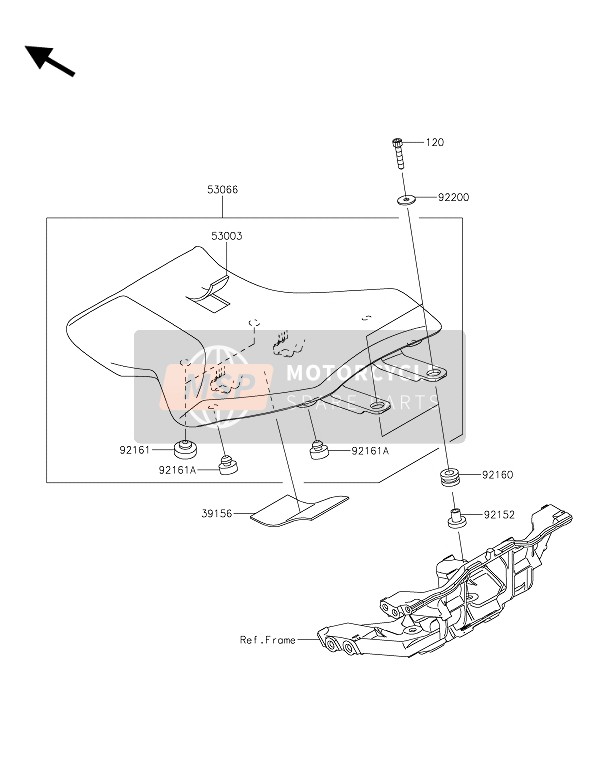 Kawasaki NINJA H2 2015 Seat for a 2015 Kawasaki NINJA H2