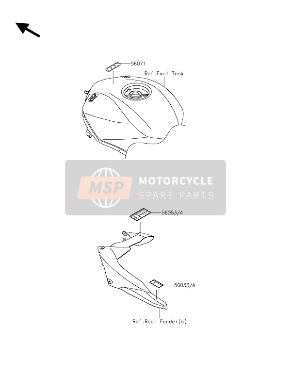 Kawasaki NINJA H2 2015 ETIKETTEN für ein 2015 Kawasaki NINJA H2