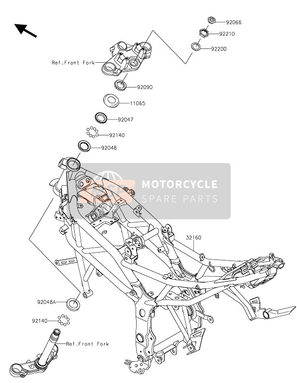 Kawasaki Z250SL 2015 Frame voor een 2015 Kawasaki Z250SL