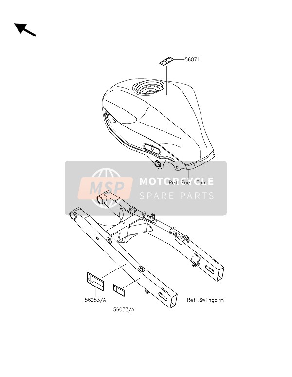 Kawasaki Z250SL 2015 Etiketten voor een 2015 Kawasaki Z250SL