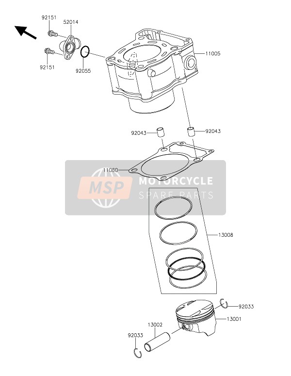 Kawasaki Z250SL ABS 2015 Cylinder & Piston(S) for a 2015 Kawasaki Z250SL ABS