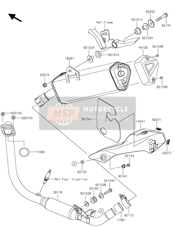 Kawasaki Z250SL ABS 2015 Silenziatore(S) per un 2015 Kawasaki Z250SL ABS