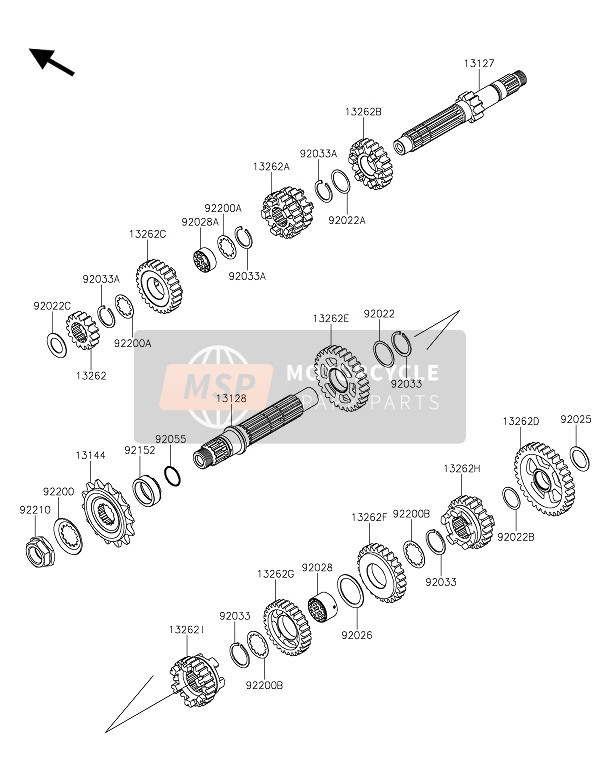 Kawasaki Z250SL ABS 2015 Transmission for a 2015 Kawasaki Z250SL ABS