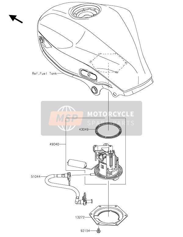Kawasaki Z250SL ABS 2015 Fuel Pump for a 2015 Kawasaki Z250SL ABS