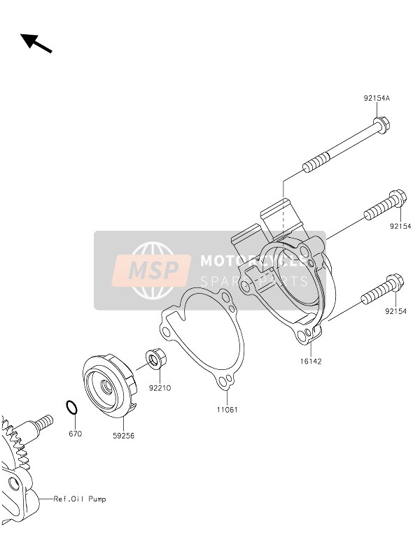 Kawasaki Z250SL ABS 2015 Pompa dell'acqua per un 2015 Kawasaki Z250SL ABS