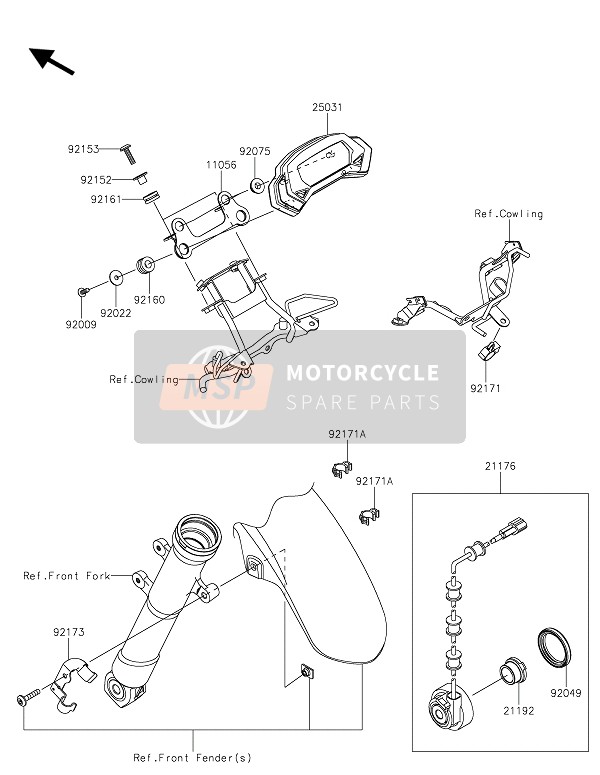 Kawasaki Z250SL ABS 2015 Meter(S) for a 2015 Kawasaki Z250SL ABS