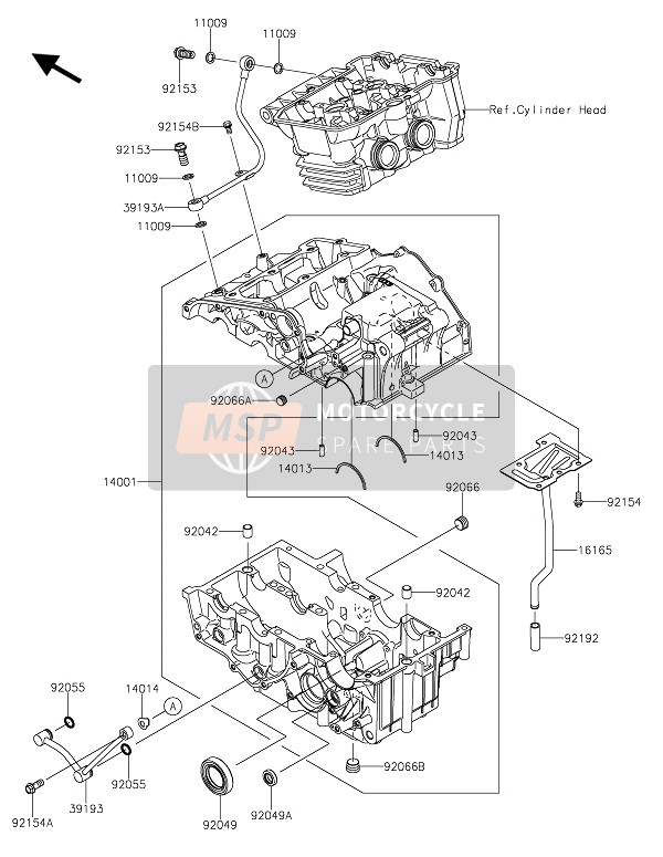 Kawasaki Z300 ABS 2015 Carter voor een 2015 Kawasaki Z300 ABS