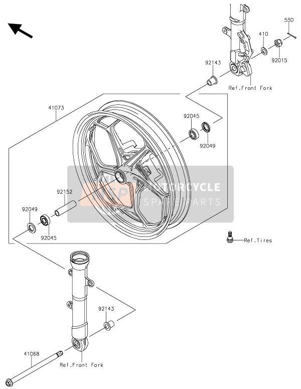 Kawasaki Z300 ABS 2015 Front Hub for a 2015 Kawasaki Z300 ABS