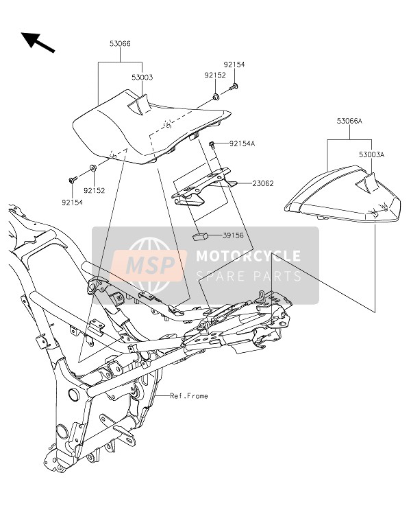 Kawasaki Z300 ABS 2015 Posto A Sedere per un 2015 Kawasaki Z300 ABS