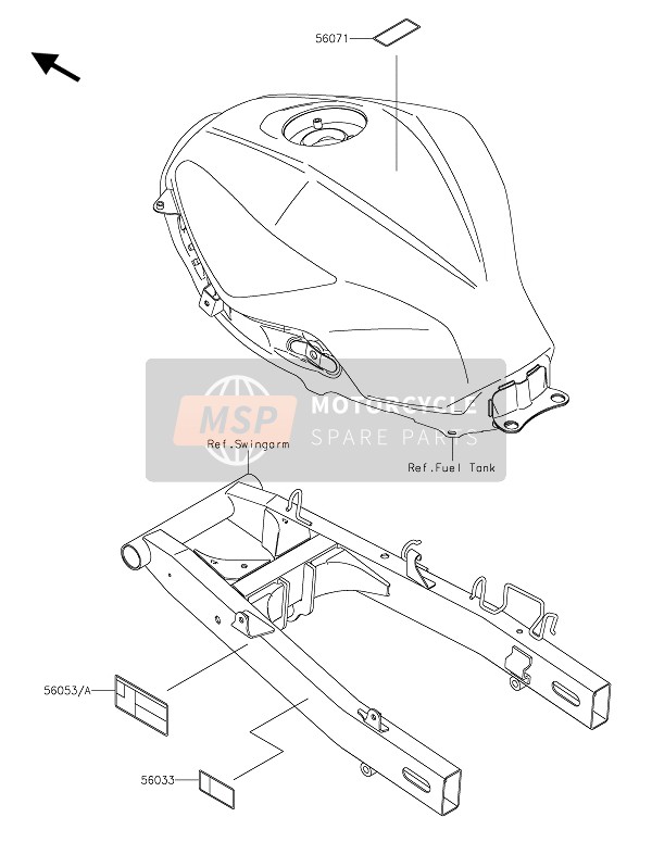 Kawasaki Z300 ABS 2015 Etiketten voor een 2015 Kawasaki Z300 ABS