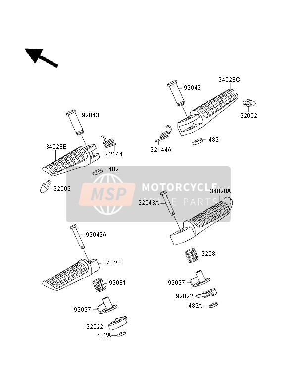 Kawasaki ZXR750 1995 Reposapiés para un 1995 Kawasaki ZXR750