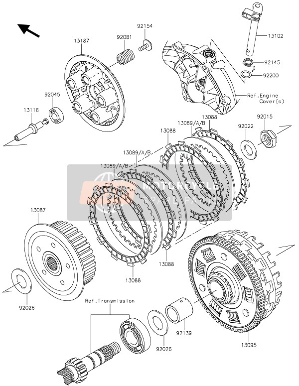 13089026, PLATE-CLUTCH,T=2.0, Kawasaki, 3