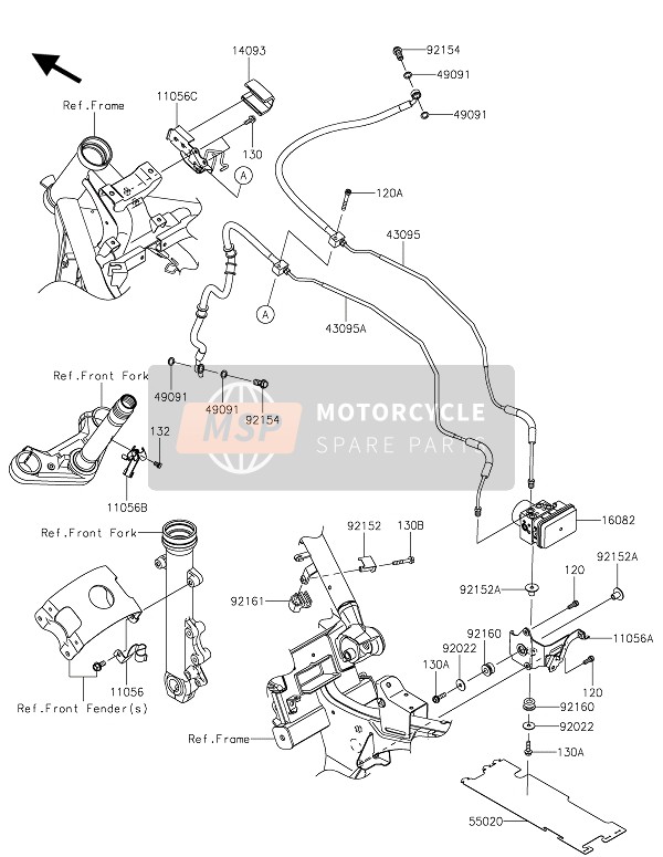 110564167, Bracket,Abs Unit, Kawasaki, 1