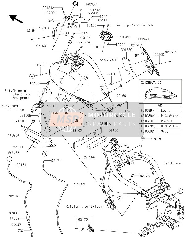 391561929, Pad,Tank Cover,Lh, Kawasaki, 0