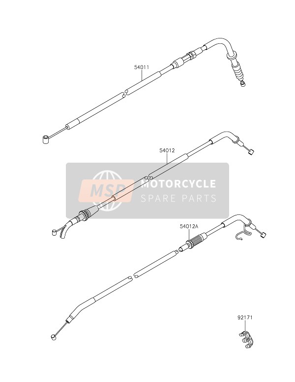 540120614, CABLE-THROTTLE,Closing, Kawasaki, 0