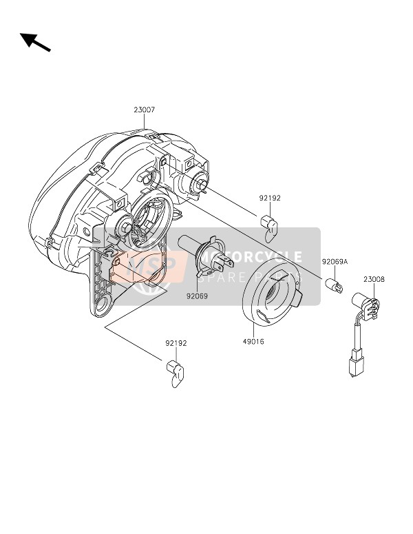 Kawasaki VULCAN S ABS 2015 Headlight(S) for a 2015 Kawasaki VULCAN S ABS