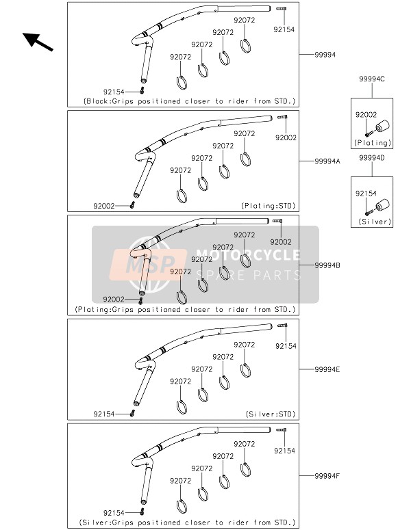 999940827, Handlebar Easyr.+GRIP Blk, Kawasaki, 0