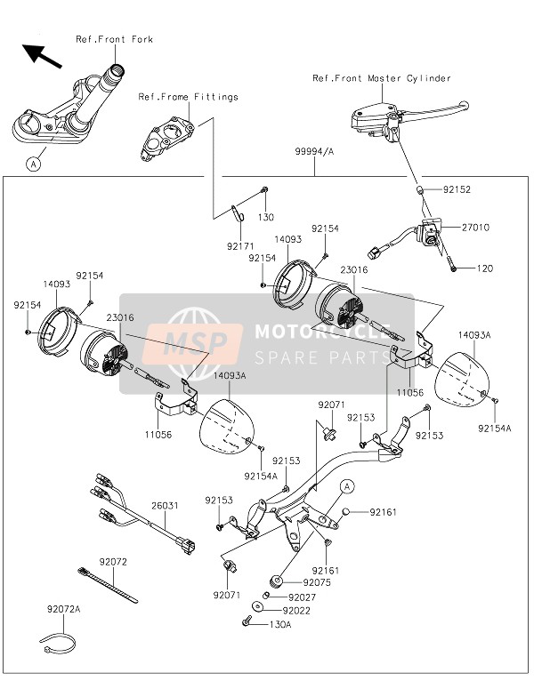 999940511, SUB-LAMP Kit(Led)(Black), Kawasaki, 0