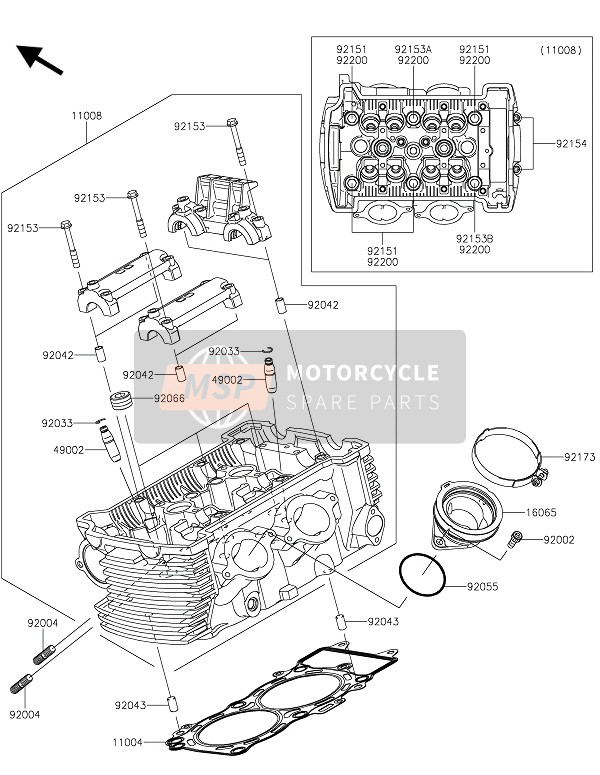 Kawasaki VULCAN S 2015 Cilinderkop voor een 2015 Kawasaki VULCAN S