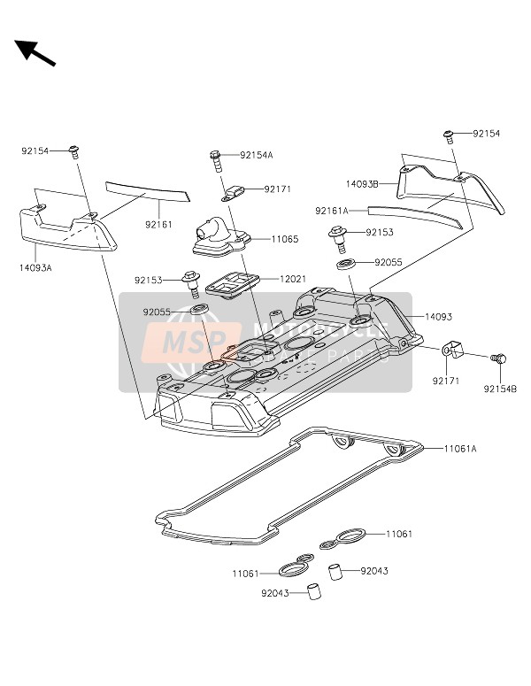 Kawasaki VULCAN S 2015 Cubierta de tapa de cilindro para un 2015 Kawasaki VULCAN S