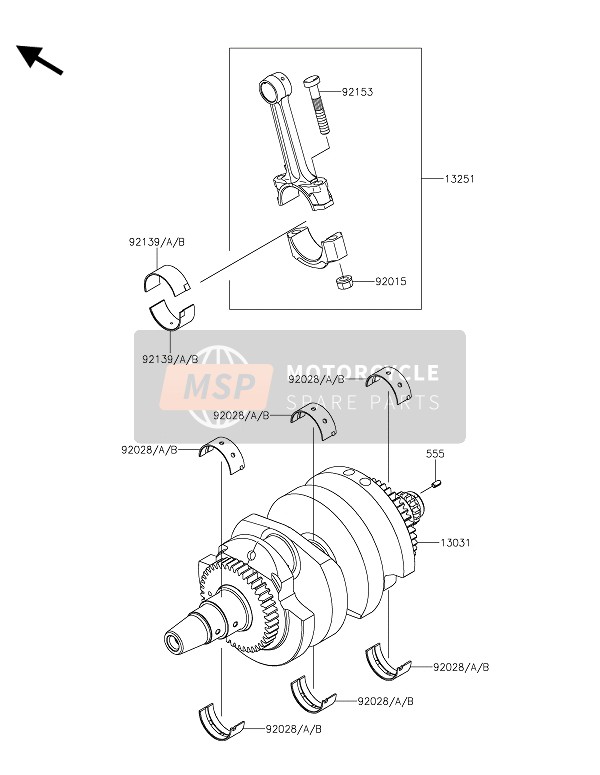 Kawasaki VULCAN S 2015 Albero motore per un 2015 Kawasaki VULCAN S