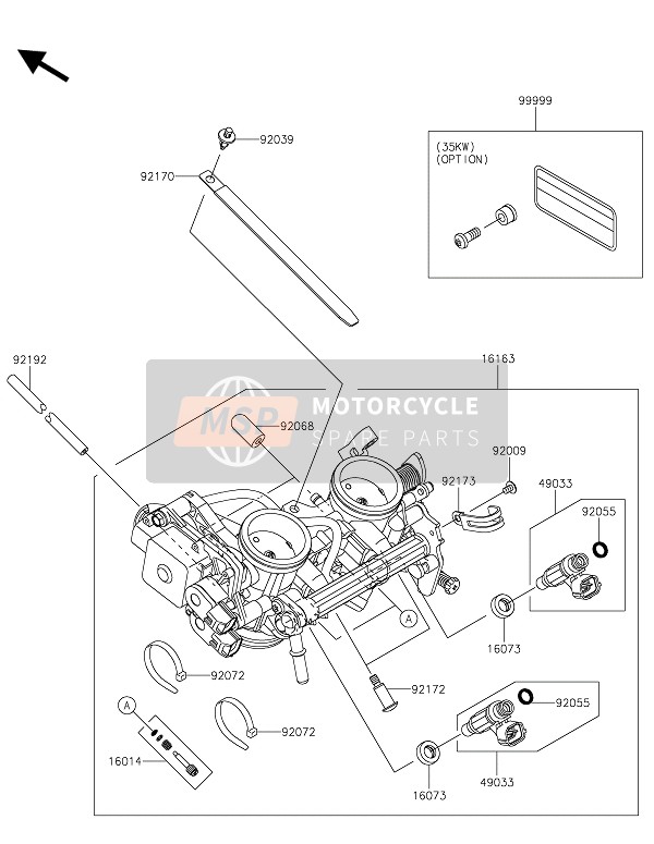 Kawasaki VULCAN S 2015 Gashendel voor een 2015 Kawasaki VULCAN S