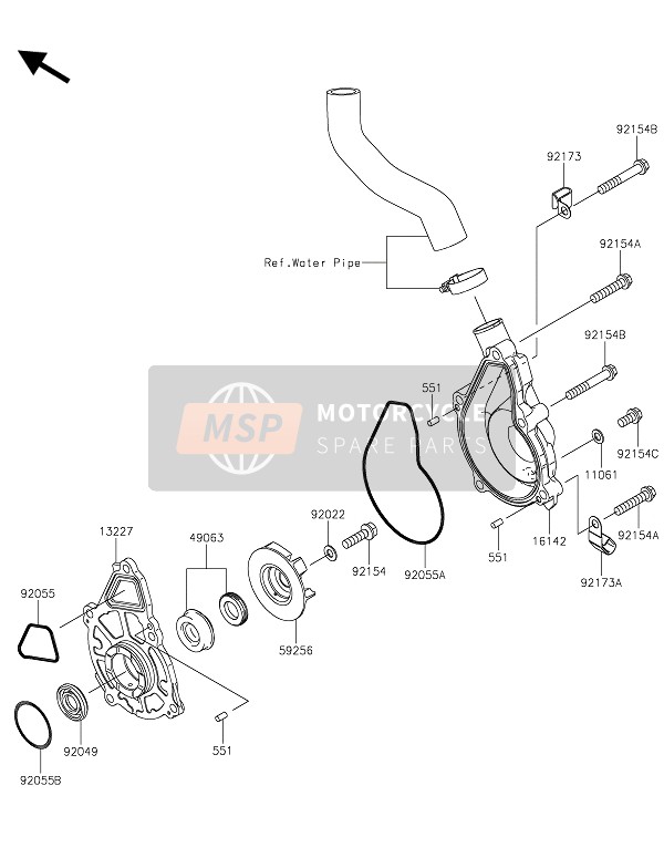 Kawasaki VULCAN S 2015 Pompa dell'acqua per un 2015 Kawasaki VULCAN S