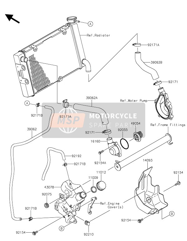 Kawasaki VULCAN S 2015 Conduite d'eau pour un 2015 Kawasaki VULCAN S