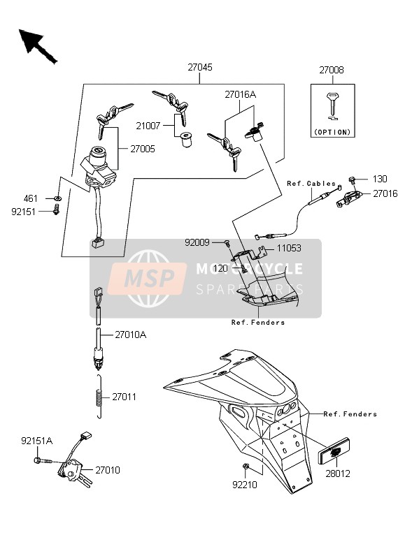 Kawasaki Z1000 2004 Ignition Switch for a 2004 Kawasaki Z1000