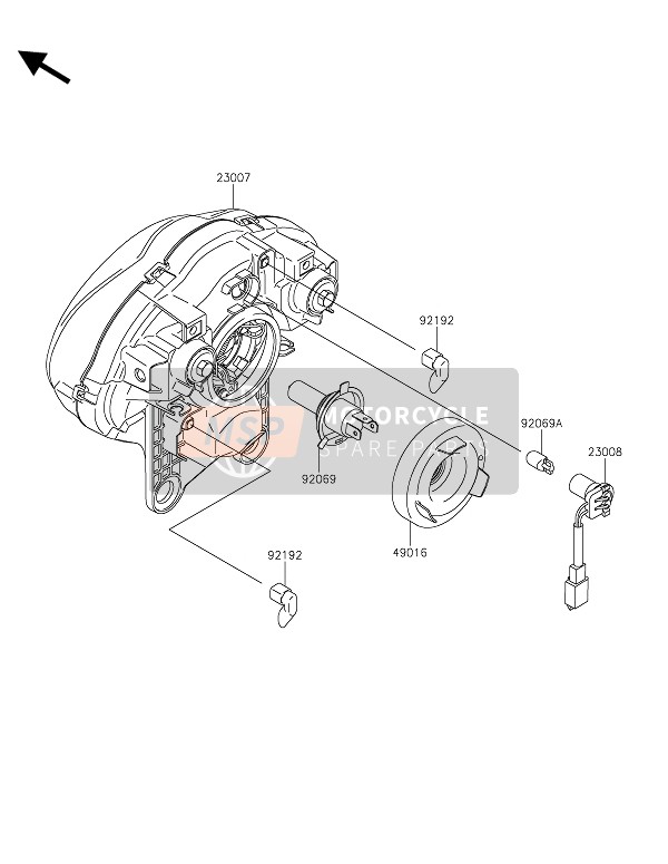 Kawasaki VULCAN S 2015 Koplamp(S) voor een 2015 Kawasaki VULCAN S