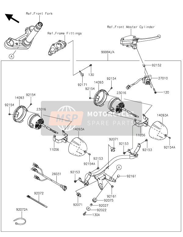 Kawasaki VULCAN S 2015 Accesorio (Lampara de niebla) para un 2015 Kawasaki VULCAN S