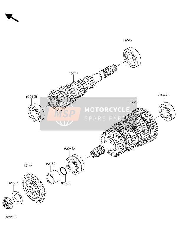 Kawasaki NINJA H2R 2015 Trasmissione per un 2015 Kawasaki NINJA H2R