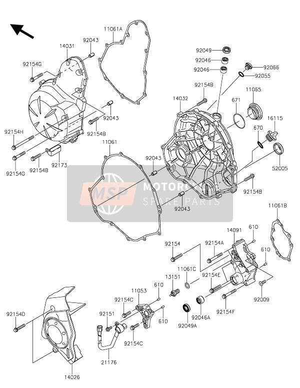 Kawasaki ER-6N 2015 Engine Cover(S) for a 2015 Kawasaki ER-6N