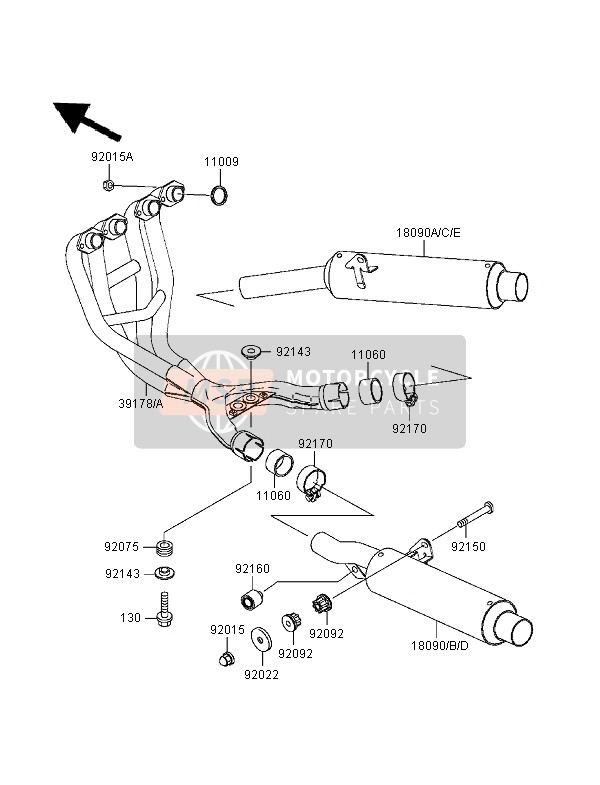 Kawasaki ZZR-600 1995 Muffler for a 1995 Kawasaki ZZR-600