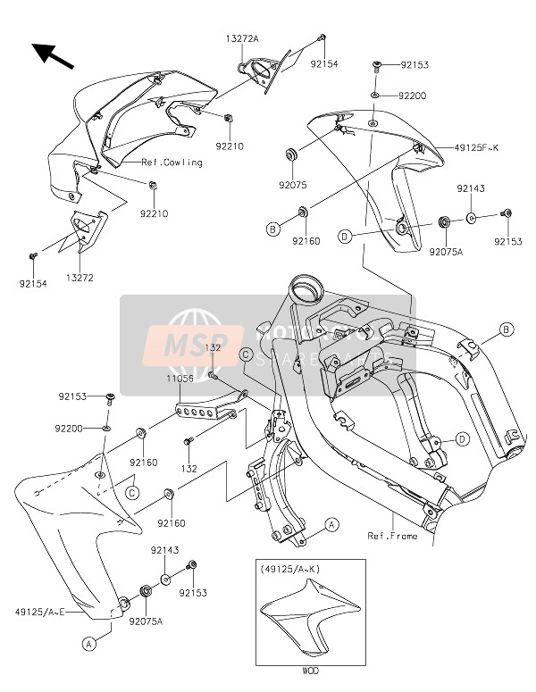 Kawasaki ER-6N 2015 Sindone per un 2015 Kawasaki ER-6N